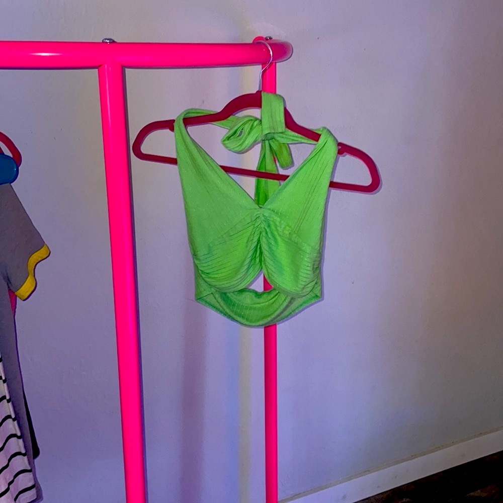 Large shein sexy green crop top